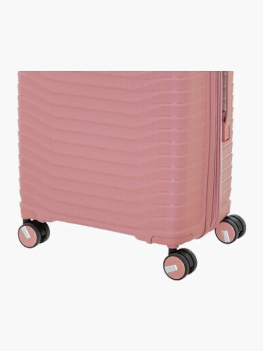 Bartuggi Medium Hard Pink Suitcase With 4 Wheels Height 66cm
