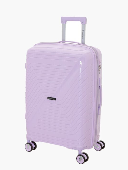 Bartuggi Medium Hard Purple Travel Suitcase with 4 Wheels Height 66cm