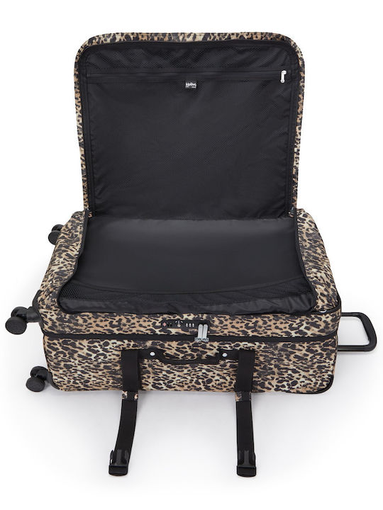 Kipling Spontaneous L Голям Куфар За Пътуване Wild Leopard С 4 Колела Височина 78см