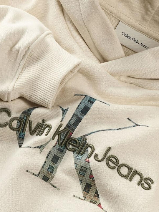 Kinder-Sweatshirt mit Kapuze Beige