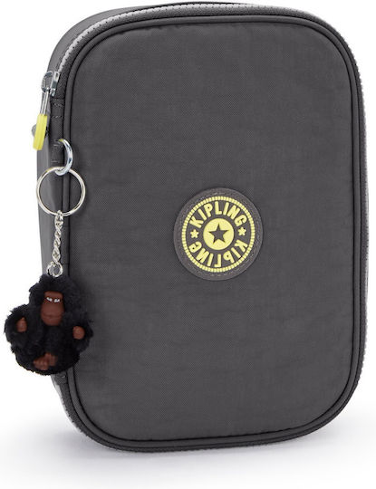 Kipling 100 Pens Pencil Case Cylinder Gray
