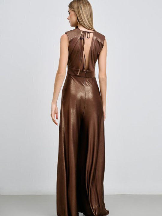 Women's Sleeveless One-piece Suit Brown