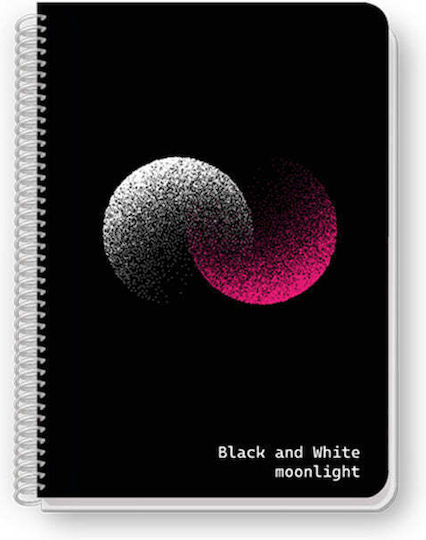 Black & White Spiral Notebook Ruled 3 Subjects 1pcs (Μiscellaneous Designs)