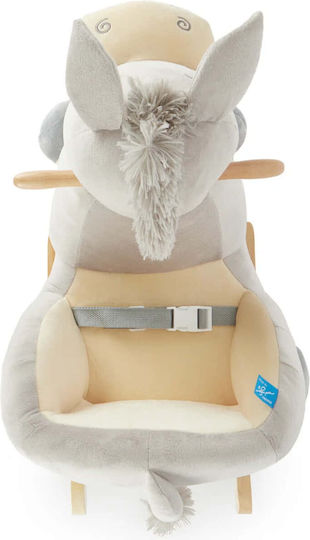 Bieco Fabric Rocking Toy Donkey for 9+ months with Max Load Capacity 26kg Gray