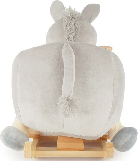 Bieco Fabric Rocking Toy Donkey for 9+ months with Max Load Capacity 26kg Gray