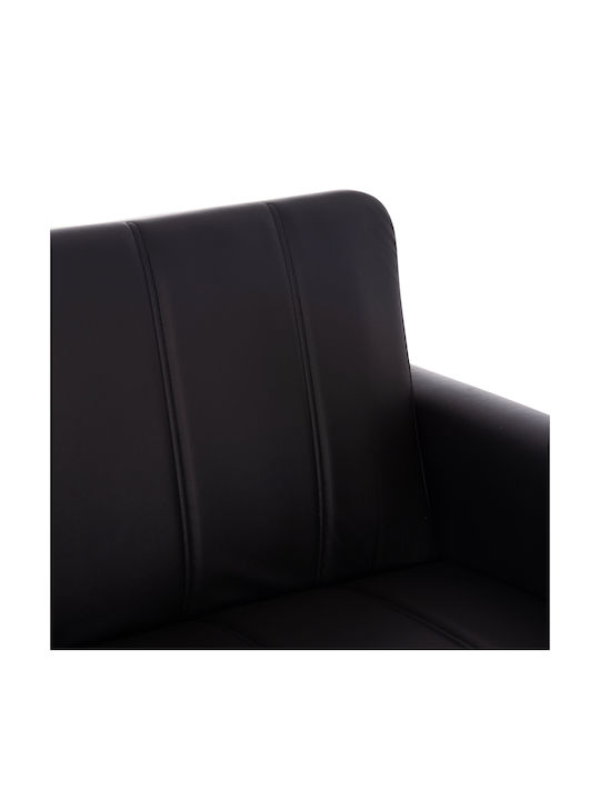 Nikko Two-Seater Couch Bed Artificial Leather with Storage Space Black 144x75x84 cm