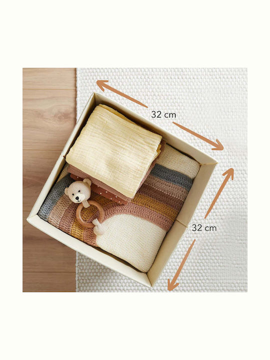 Bieco Kinder Aufbewahrungsbox aus Stoff Braun 32x32x32cm 1Stück
