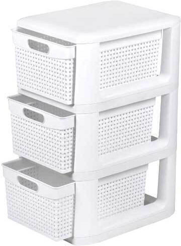 Homeplast Gabri Kunststoff Schubladen mit 3 Ebenen Weiße 33x26x51cm