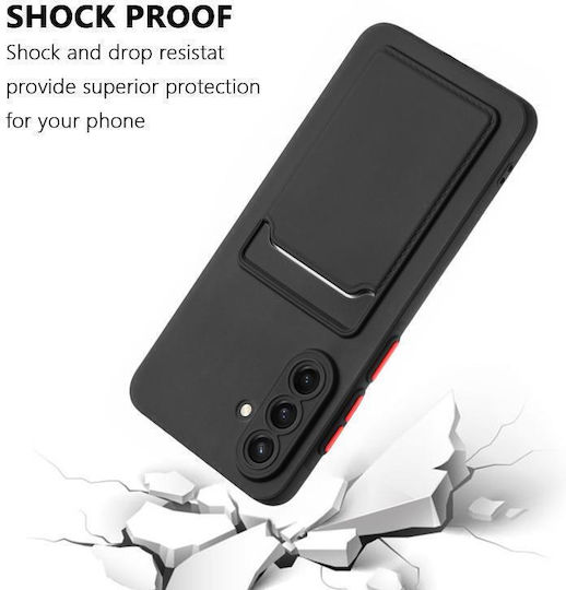 5g Skin Feel Card Back Cover Σιλικόνης / Δερμάτινο Μαύρο (Galaxy A56)
