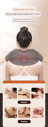 Instrument de masaj Shiatsu pentru gât, talie, spate, picioare & corp cu infraroșii Negru
