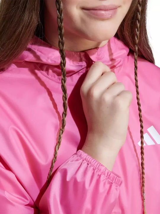 Waterproof Kids' Sports Jacket Windproof with Hood Pink