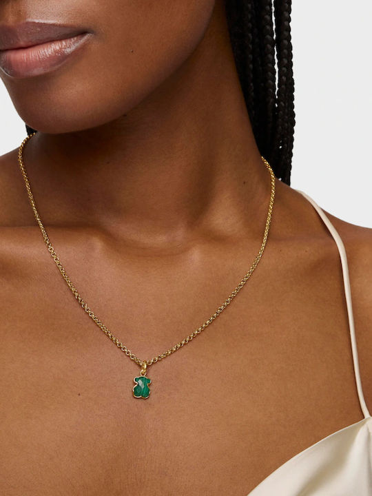Tous Icon Color Charm aus Vergoldetem Silber Grün