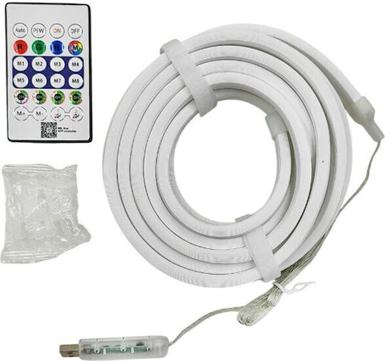 Rixme Αδιάβροχη Ταινία LED 5m Neon Flex με Τηλεχειριστήριο