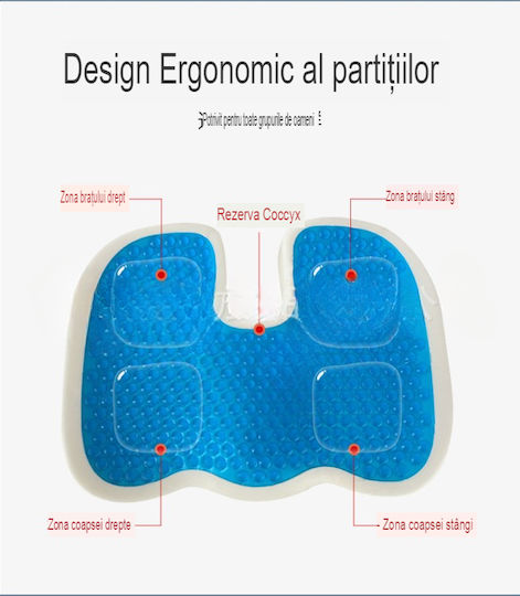 Back Support Seat Cushion with Memory Foam 45x35x7cm Black