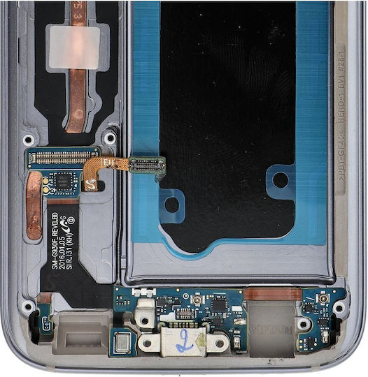 Οθόνη mit Touch-Mechanismus und Rahmen für SAMSUNG S7 (Schwarz)