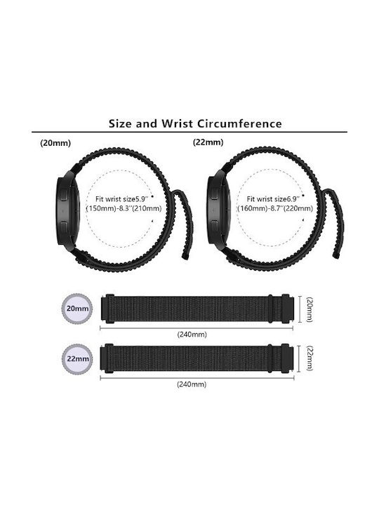 Kalebol Λουράκι Υφασμάτινο Μπλε (Galaxy Watch4/5/6/7/FE/4 Classic/6 Classic/5 Pro3)