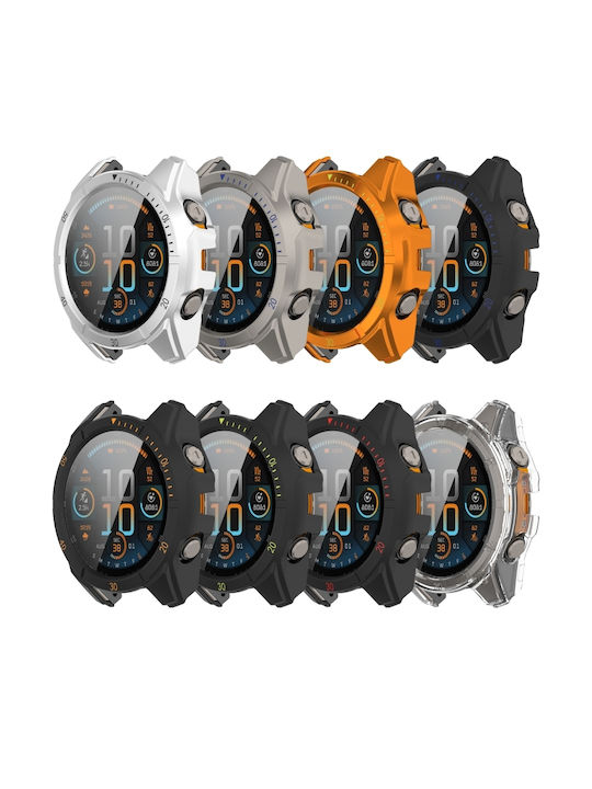 Garmin Fenix 8 Plastic Case with Glass in Orange color for Garmin Fenix 8