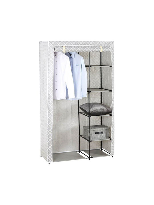 Dulap din material textil cu fermoar și rafturi în culoarea Gri 100x46x173.2cm
