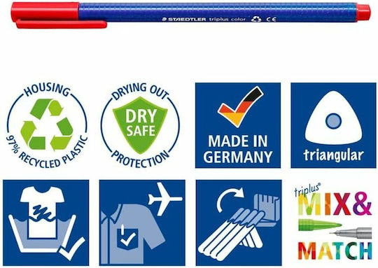Staedtler Triplus Μαρκαδόροι Πολύχρωμο 1mm Σετ 10 χρώματα