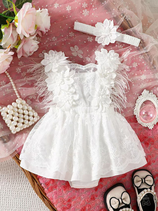 Παιδικό Φόρεμα για Παρανυφάκι Floral White