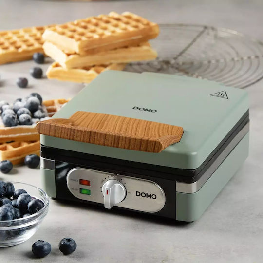Domo Maker Βαφλιέρα για Ορθογώνιες Βάφλες 2 Θέσεων 1400W