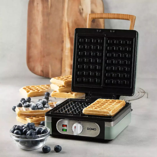 Domo Maker Βαφλιέρα για Ορθογώνιες Βάφλες 2 Θέσεων 1400W
