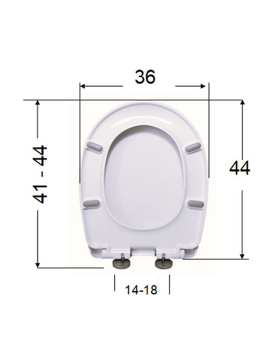 EVIOP Capac WC Închidere lentă din plastic Alb