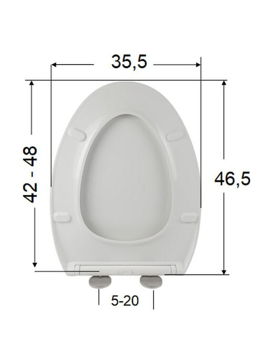 ΕΒΙΟΠ Καπάκι Λεκάνης Slim Soft Close από Βακελίτη Λευκό