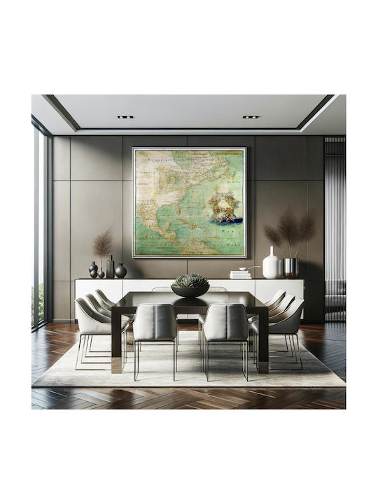 Northern Part Parts Southern Parts America From Mouth Saint Laurent Gemälde auf Leinwand 80x80cm