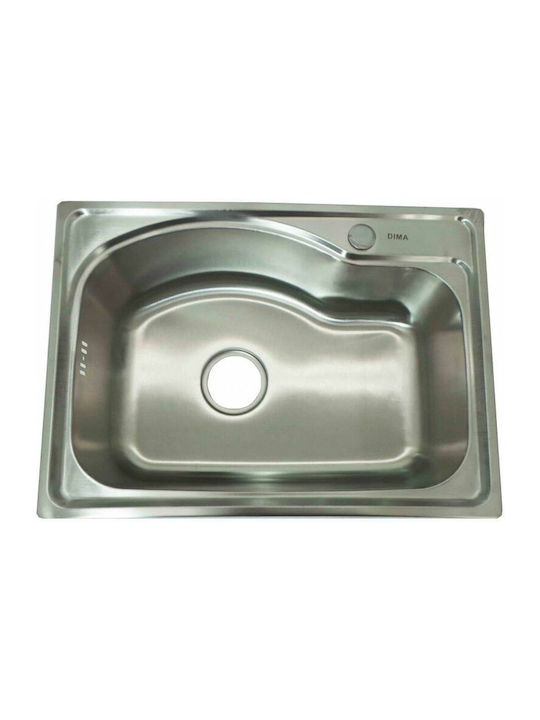 Gloria Dima Ένθετος Νεροχύτης Inox Σατινέ Μ58xΠ42cm Ασημί