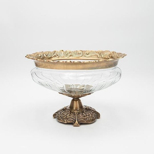 Decorative Bowl Pedestal Transparent 26x18x17cm