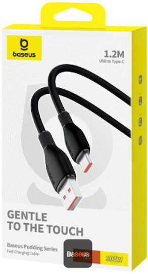Baseus Pudding USB 2.0 Cable USB-C male - USB-A 100W PD Μαύρο 1.2m