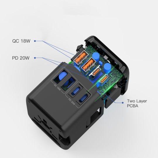 Tech-Protect Αντάπτορας Πρίζας από Universal σε Universal EU / UK / US / AU