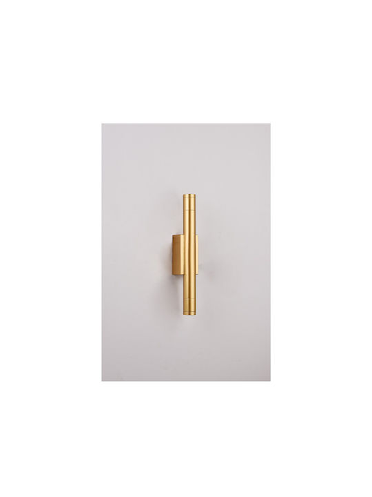 Inlight Lamp Wall with Integrated LED and Warm White Light Gold 30x6cm