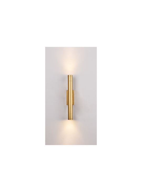 Inlight Lamp Wall with Integrated LED and Warm White Light Gold 30x6cm