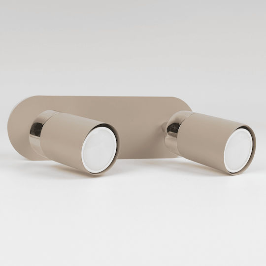 Eko Light Doppel Spot mit Fassung GU10 in Braun Farbe