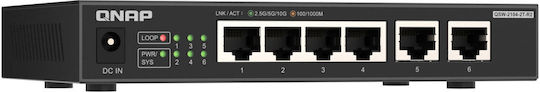 QNap QSW-2104-2T-R2 Unmanaged L2 Switch με 6 Θύρες Gigabit (10Gbps) Ethernet