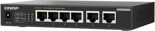 QNap QSW-2104-2T-R2 Unmanaged L2 Switch με 6 Θύρες Gigabit (10Gbps) Ethernet