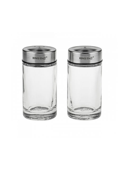KING Hoff Set Salt & Papper Shaker Glass 2pcs