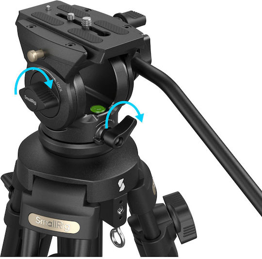 SmallRig Trepied Video Din Aluminiu Cu Cap Hidraulic Și Sarcină Maximă 5kg Până La 185cm