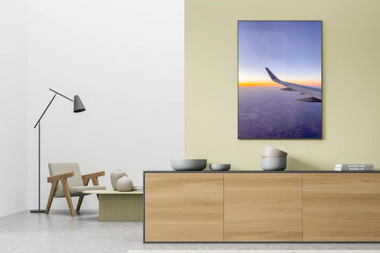 Painting Airplane Wing Over Sunrise Horizon Wing Airplane Over Sunrise Horizon 100x150