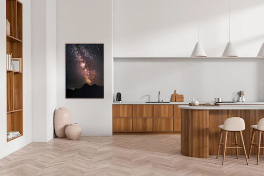 Πίνακας Starry Night Sky Over Mountains Έναστρος Νυχτερινός Ουρανός Πάνω Βουνά 70x100