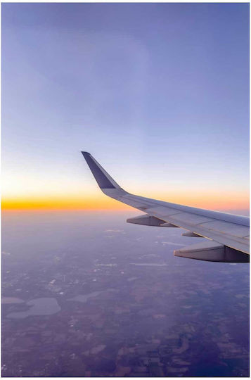 Painting Airplane Wing Over Sunrise Horizon Wing Airplane Over Sunrise Horizon 70x100