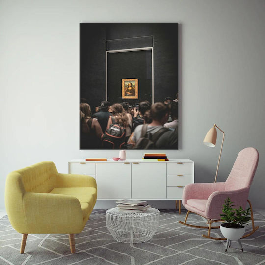Painting Crowd Viewing Mona Lisa Crowd Viewing The Mona Lisa 70x100