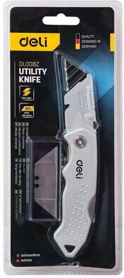 Deli Folding Knife with Blade Width 19mm Gray