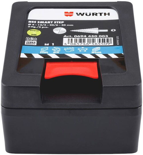 Wurth Step Set of 3 Conical Drills HSS with Triangular Shank for Metal