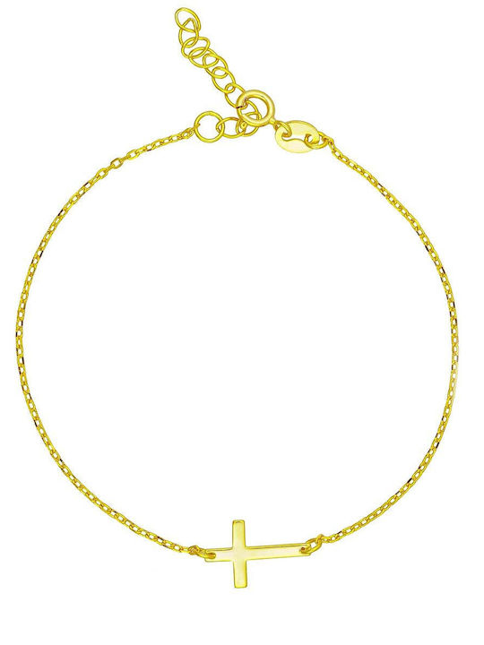 Excite-Fashion Women's Bracelet Chain with Cross design made of Silver Gold Plated