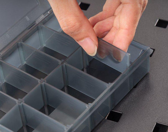 Deli Tool Compartment Organiser 12 Slot Black 26x13.5x4.4cm