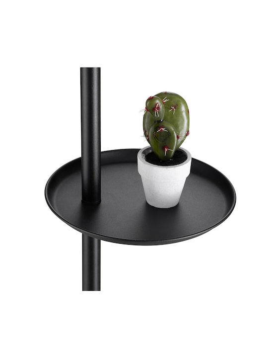 Bakaji Floor Lamp H178xW25cm. with Socket for Bulb E27 Black