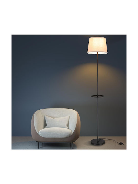 Bakaji Floor Lamp H174xW32cm. with Socket for Bulb E27 Black
